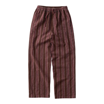 复古风棉麻条纹长裤夏季新品