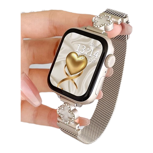 适用小米手环8pro表带链金属磁吸7pro手腕带女生9pro红米智能运动5/6手带watch4手表带redmiwatch4手表链新款