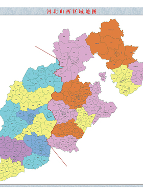 高清大幅市县乡镇分界分色地图