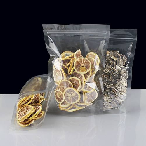 100只透明自封袋加厚塑料包装袋袋防潮食品密封休闲干货袋子自立