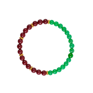 朱砂翡翠手串半山半水手链女紫金砂天然帝王绿玉石五行补火串珠I