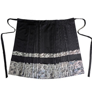 秋冬重工织金刺绣马面裙新中式国风汉服高个子加长礼服半身裙黑色