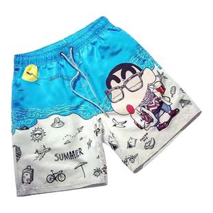 蜡笔小新短裤夏季新款速干沙滩裤休闲运动短裤宽松情侣装五分裤潮
