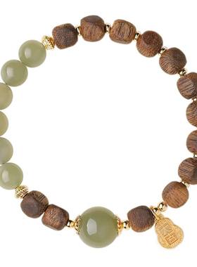 天然和田玉沉香木手串