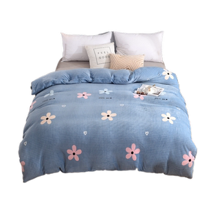 冬季牛奶绒床上四件套加厚冬天加绒被套三件套双面珊瑚法兰绒床单