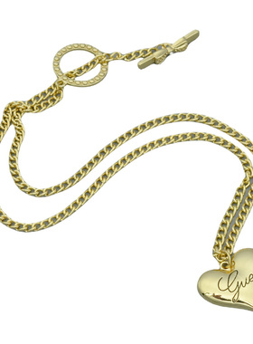 欧美风镀金环扣爱心锁骨链送女友