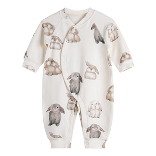 考拉蒂尔 德绒婴儿连体衣打底衫宝宝衣服秋冬保暖内穿新生儿冬装