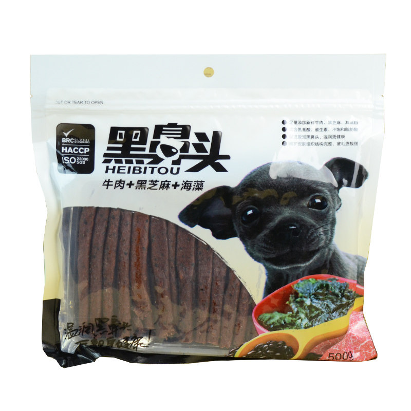 黑鼻头牛肉条芝麻海藻500g贵宾
