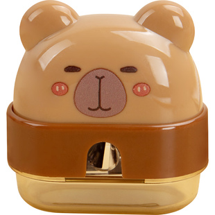 卡皮巴拉造型卷笔刀小型便携转笔刀削笔刀儿童小学生专用一年级手动铅笔削笔器幼儿园奖品迷你铅笔刀刨旋笔刀