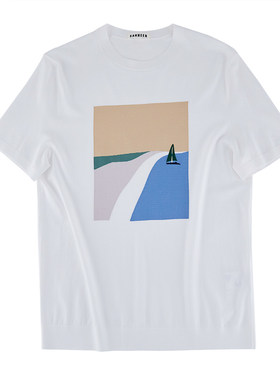 日本进口凉感冰丝纱线男士T恤衫
