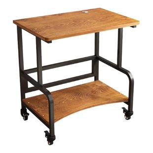 电脑桌台式家用可放打印机置物桌小户型学习桌卧室床边可移动书桌