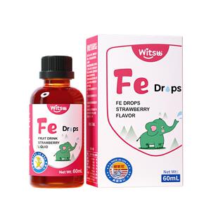 witsbb健敏思甘氨酸螯合铁锌草莓口味复合铁剂进口液体铁60ml