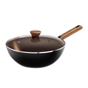 极铁锅炒菜锅家用不粘锅已开锅燃气灶电磁炉专用平底无涂层精铁锅