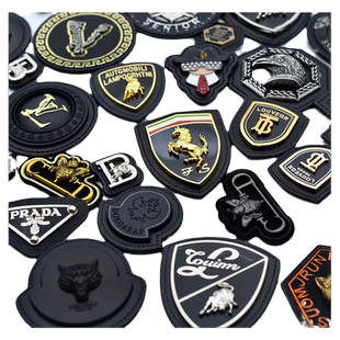 DIY补贴布贴服装配件合金皮牌PU金属皮标牛仔鞋帽饰标牌补丁1-134