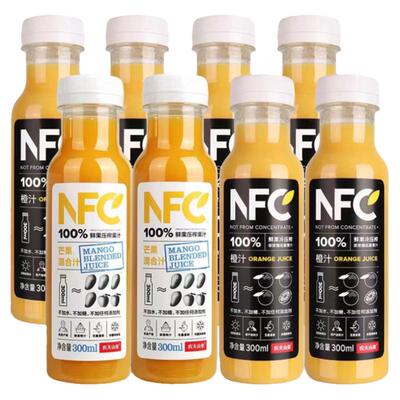 纯果汁NFC橙汁芒果24瓶