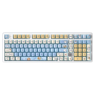 LEOBOG Hi98C Pro线条小狗铝坨坨机械键盘三模无线蓝牙客制化RGB