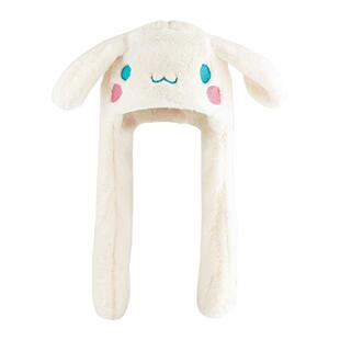 儿童帽子围巾一体冬季兔耳朵会动女童围脖毛绒可爱男童宝宝秋冬款