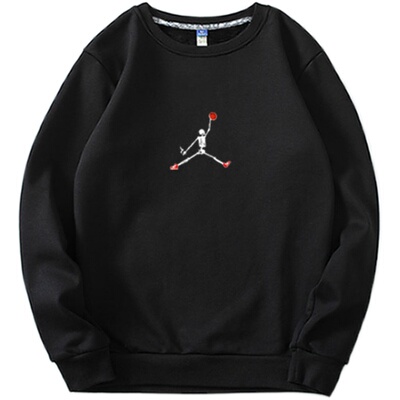 HANDIAN潮牌2025秋冬新款卫衣男圆领宽松套头长袖加绒男保暖上衣