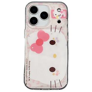 可爱卡通粉豹纹HelloKitty适用苹果iPhone17ProMax手机壳16pro新款14带链条13小众14promax硅胶17pro创意全包