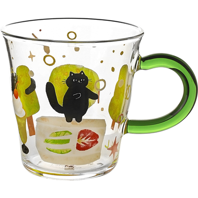 川岛屋卡通玻璃杯女高颜值带把手