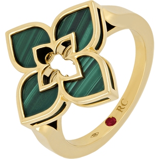 【节日礼物】ROBERTO COIN/珂瑛VENETIAN PRINCESS 18k孔雀石戒指