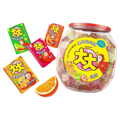 大大混合果味口香糖约150片630g*1桶休闲儿童零食糖泡泡糖