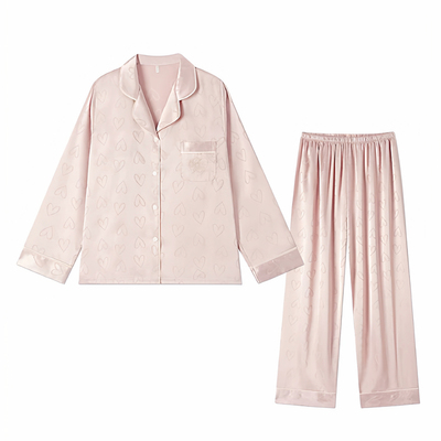 【礼盒装】真丝睡衣爱心两件套女