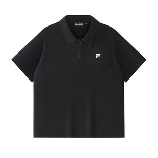 梭织POLO衫|FILA FUSION斐乐潮牌男子短袖2026夏新款T恤宽松上衣