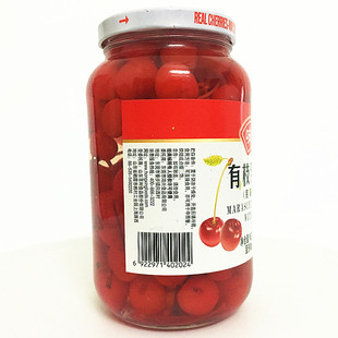 味林有枝红樱桃710g瓶樱桃罐头瓶装蛋糕甜点烘焙鸡尾酒点缀装饰