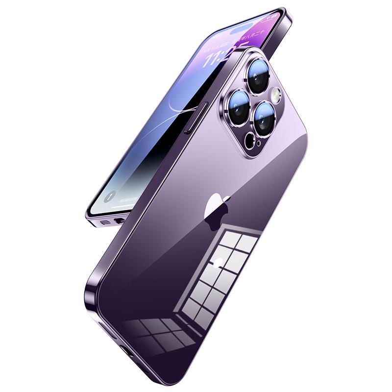 适用苹果16手机壳新款透明iphone15promax全包防摔自带镜头膜14/13promax高级感超火15plus硅胶男女12pro简约