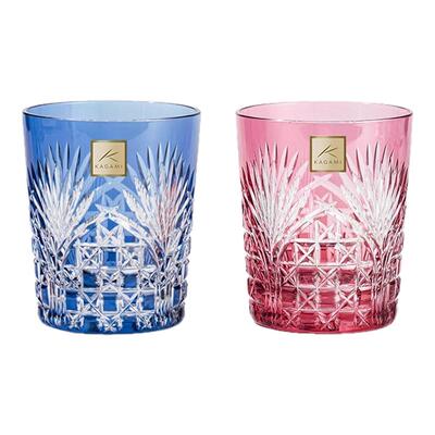 【入会享礼】日本KAGAMI水晶玻璃威士忌杯江户切子对杯洛克杯礼物