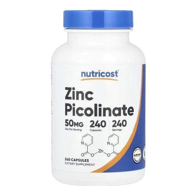 Nutricost吡啶甲酸锌易胃肠吸收帮助机体抵抗酶功能