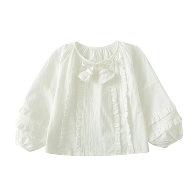 儿童纯棉衬衫春季新款女童上衣
