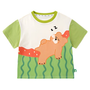 【7A抑菌】嘟嘟家儿童T恤夏季男童短袖薄款女童卡通上衣宝宝童装