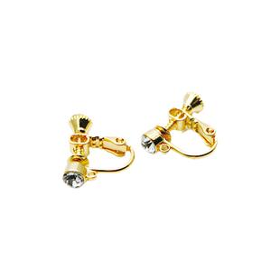 日本贵和手工配件耳夹无耳洞耳饰带钻款挂钩金色现货即发一对价