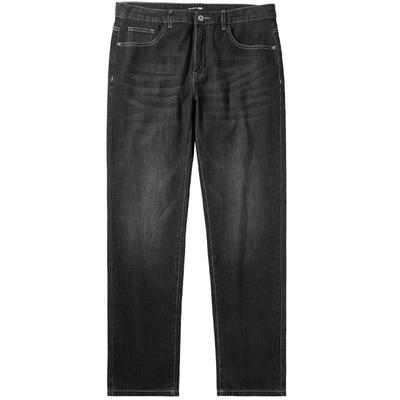 黑鲸修身直筒牛仔长裤