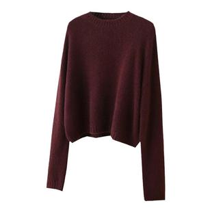 经典至及的CE！纯尾！篙贵深红~美惨了！ 显瘦羊绒衫女小个子厚实