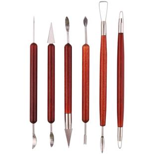 红柄6件套泥塑工具手办精雕油泥陶泥彩色油泥工具软陶塑工具套装