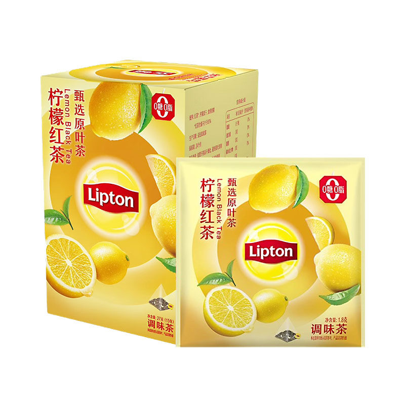 立顿夏季柠檬红茶调味茶冲泡茶三角茶包官方正品水果茶27g
