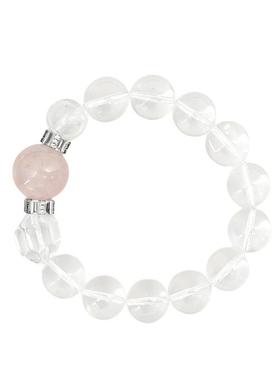 唯魅雾粉岫玉白水晶香氛手串