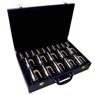 金箔白酒杯套装水晶玻璃酒盅子一口杯小家用酒具分酒器烈酒杯礼盒