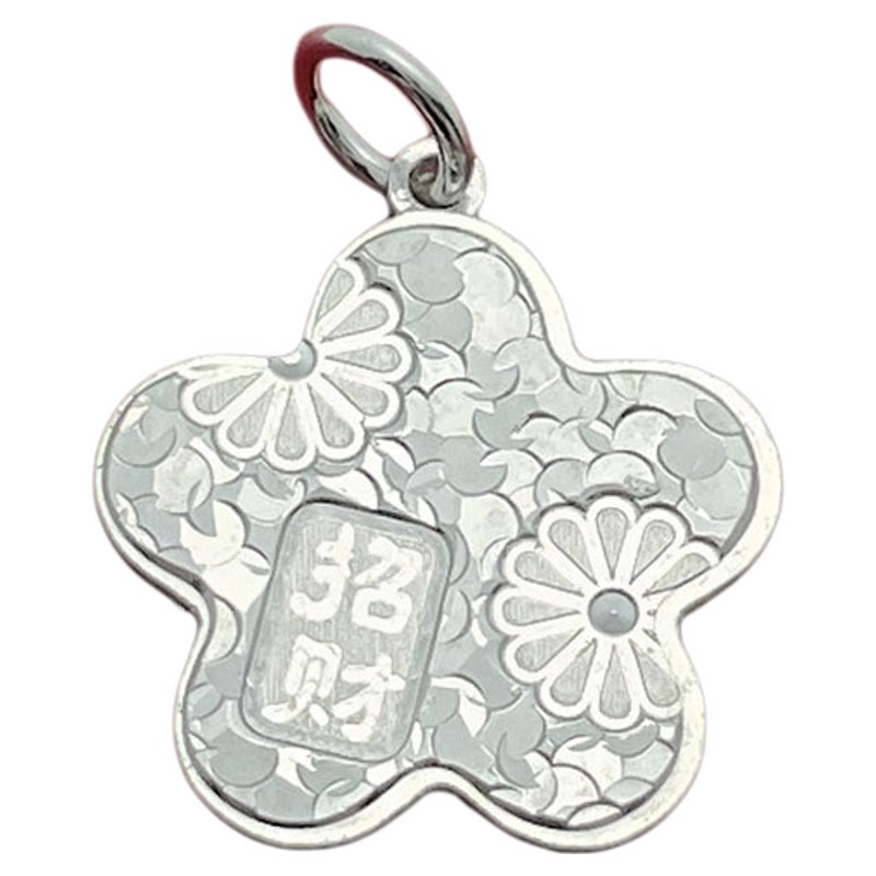 S925纯银碎冰冰花朵招财吊坠挂件DIY毛衣链锁骨链挂坠高级感项坠