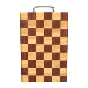 摩登主妇棋盘格菜板乌檀木抗菌防霉实木切菜案板厨房家用水果砧板