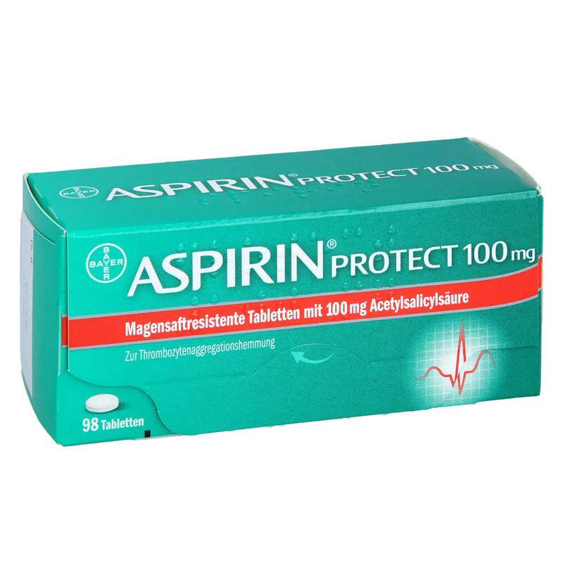 德国进口拜耳Aspirin阿司匹林100mg肠溶片98粒正品原产原研药原装