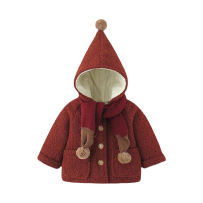女宝宝加绒外套冬装洋气棉衣