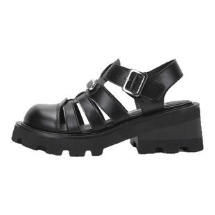 2026年夏季新款迪丽热巴同款复古罗马凉鞋女包头镂空松糕厚底猪笼