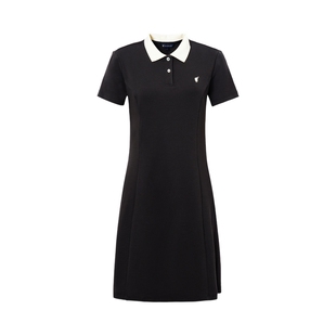 POLOWALK女装2026夏季新款女士短袖连衣裙polo领通勤针织裙夏款