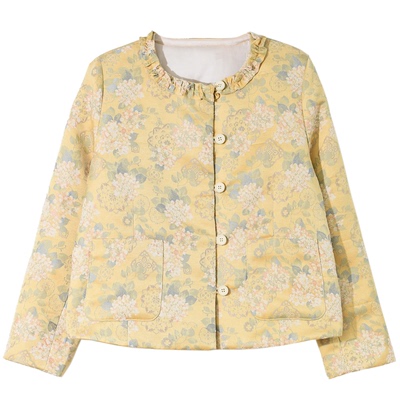 GESGOO通勤植绒提花保暖短外套