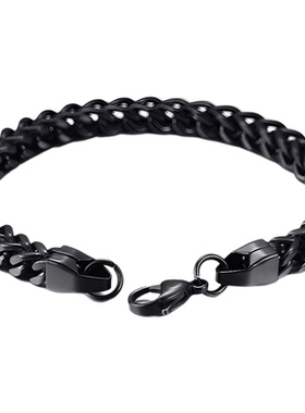 小众双层不褪色钛钢街头风手环