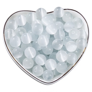 精选天然石追光猫眼石银曜石散珠diy百搭手链手串手机链串珠材料